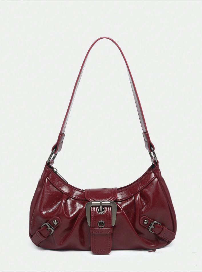Vintage Two-tone Leather Shoulder Bag