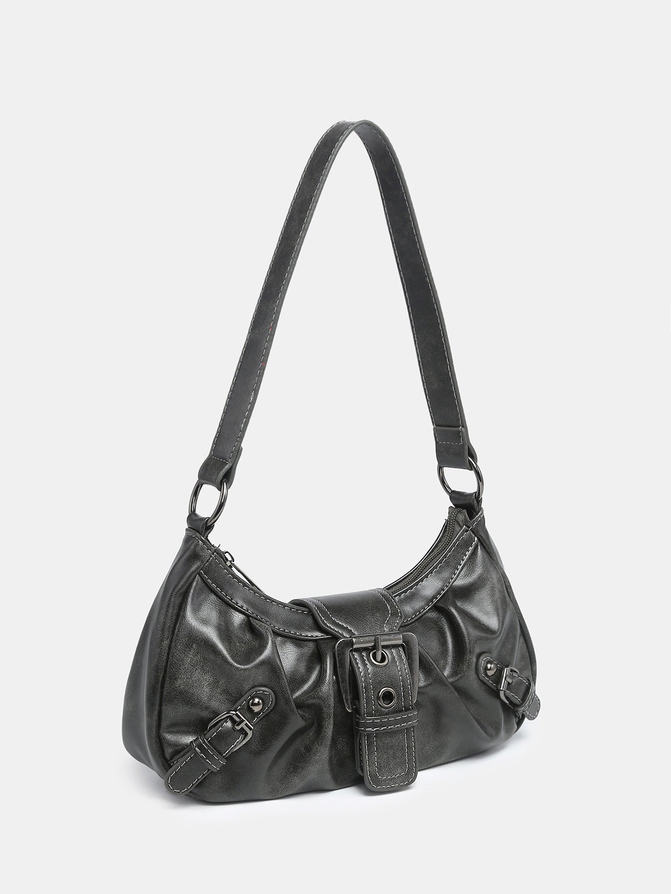 Vintage Two-tone Leather Shoulder Bag