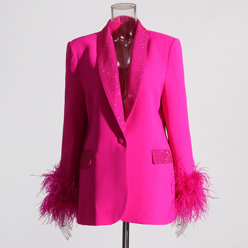 Elegant Shinny Collar Blazer