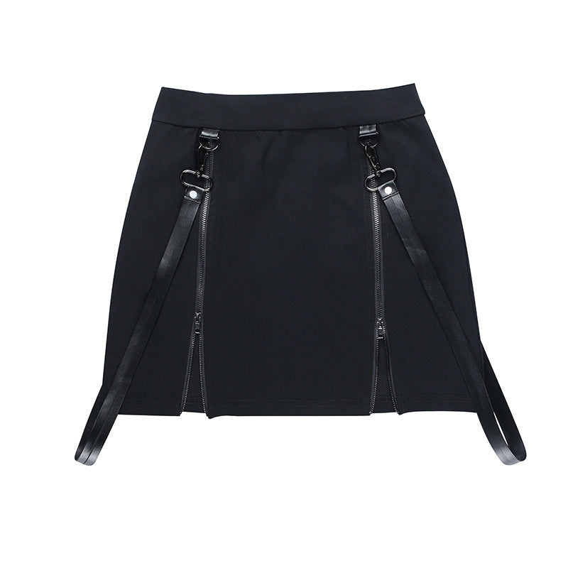 Double Zipper Skinny Skirt