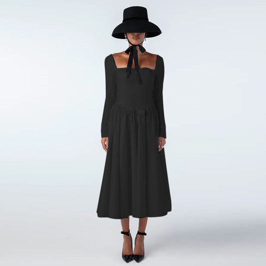 Elegant Square Collar Dress