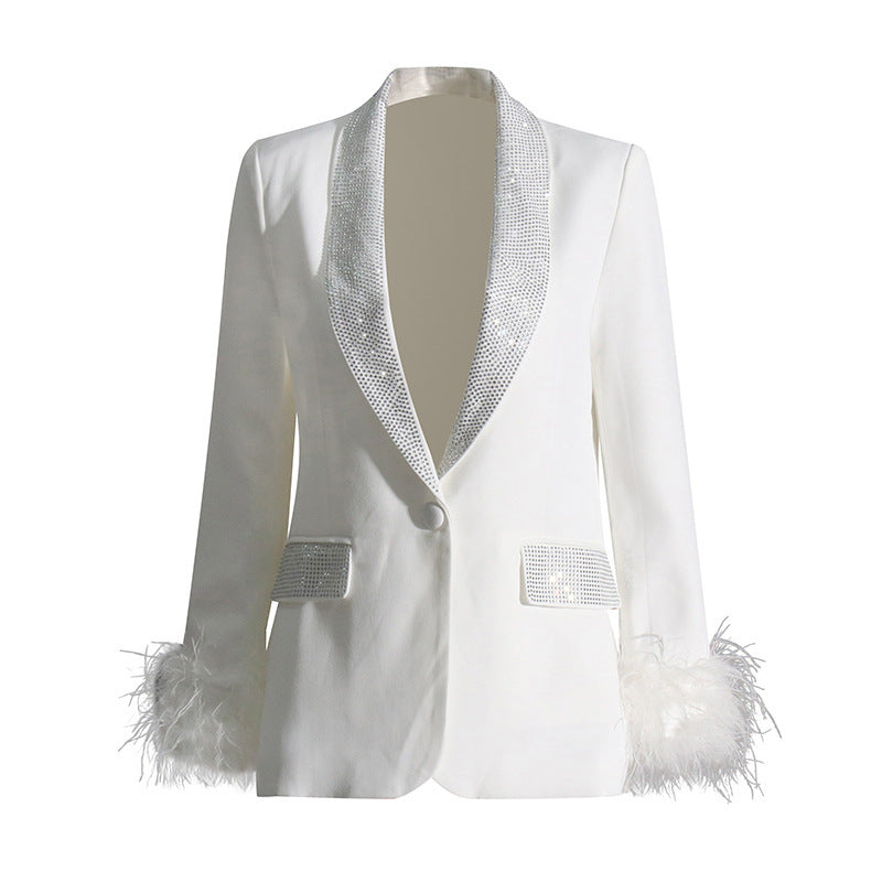 Elegant Shinny Collar Blazer