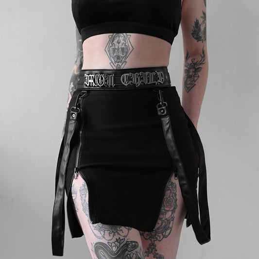 Double Zipper Skinny Skirt