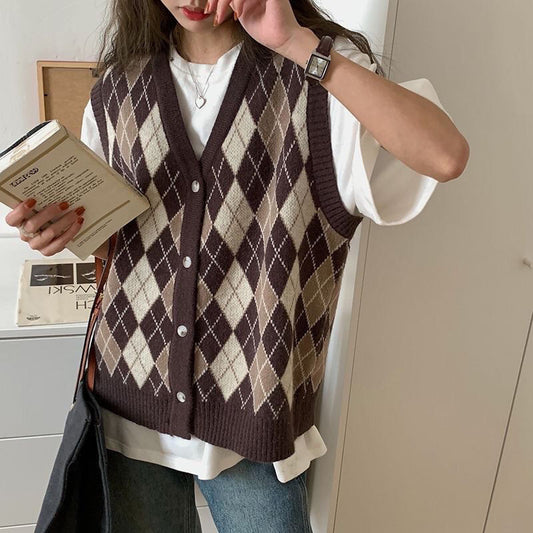 Diamond Plaid Vest