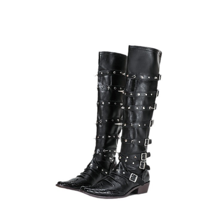 Wide Tube Pointed-toe Cowboy Boots