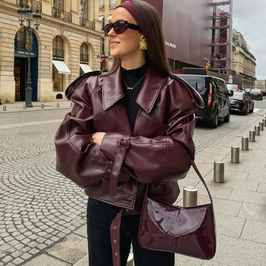 Cropped Leather Jacket
