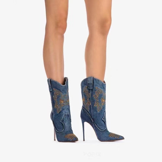 Western Style High-heel Boots