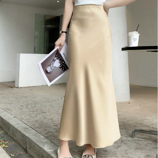 Draping Silky Satin Skirt