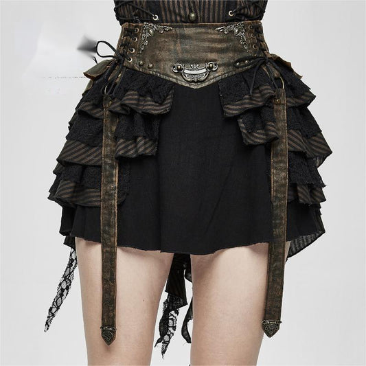Vintage Skirts With Bronzed Waists
