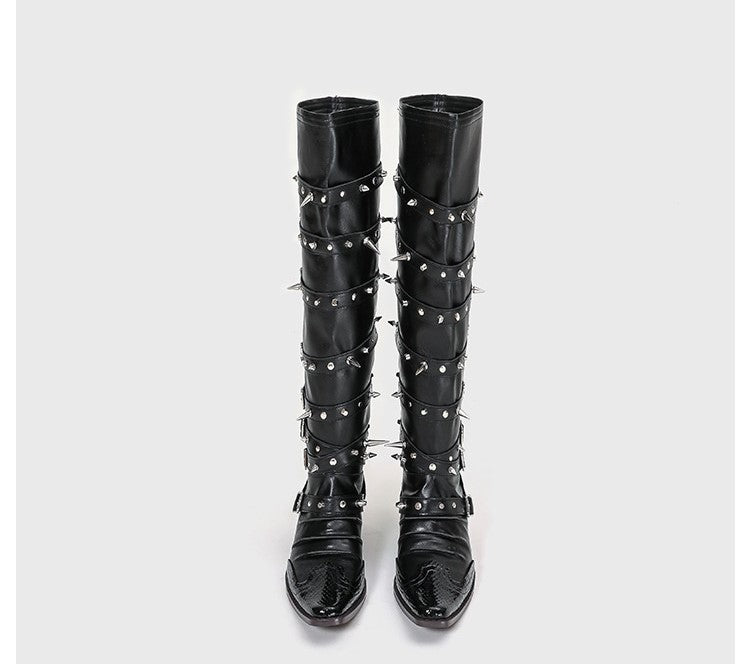 Wide Tube Pointed-toe Cowboy Boots