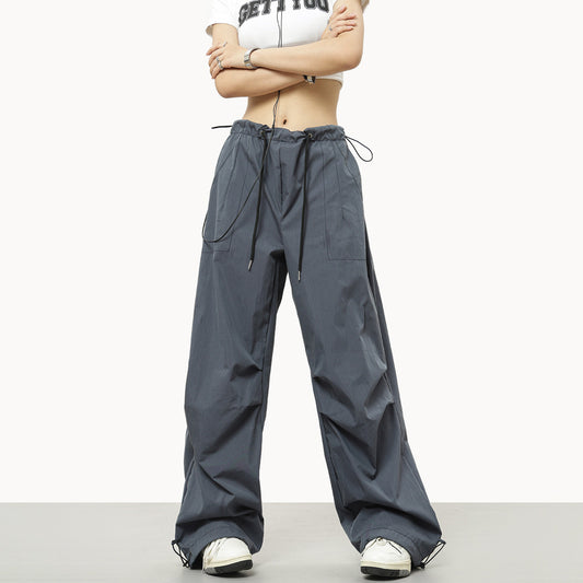 Drawstring Elastic Waist Trousers