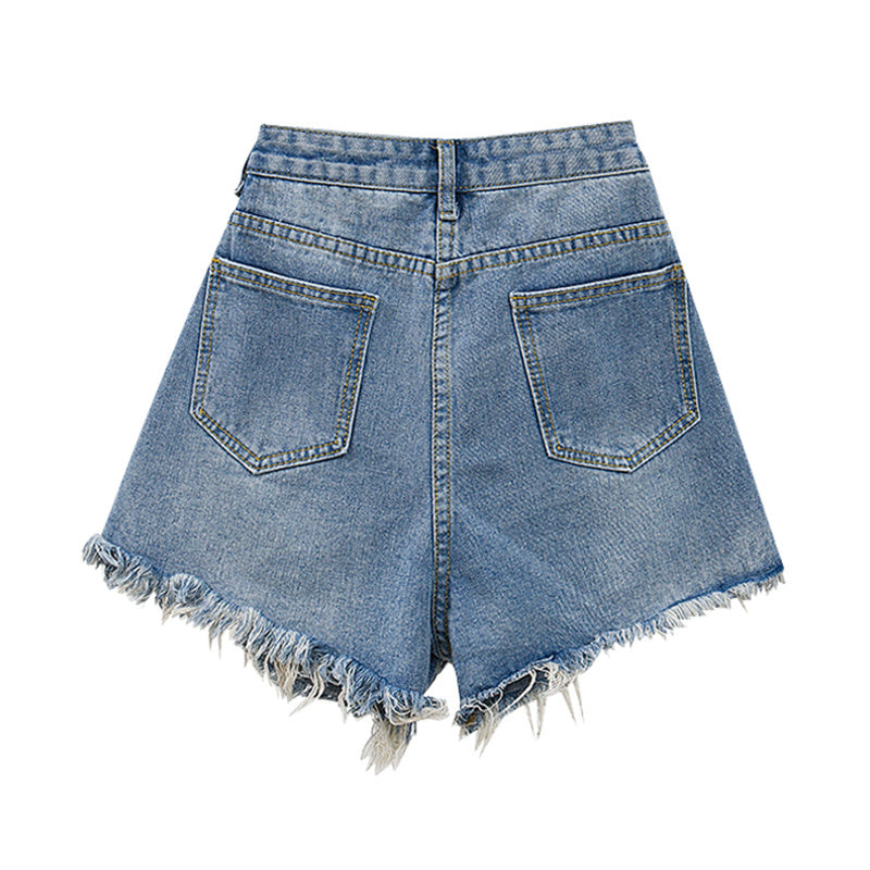 Denim Torn Edges Shorts