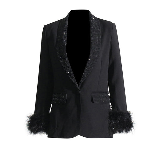 Elegant Shinny Collar Blazer