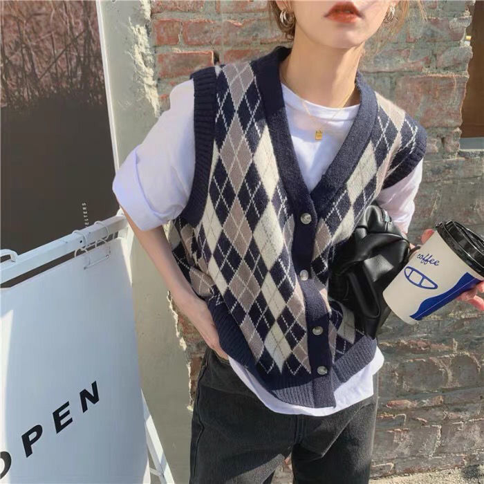 Diamond Plaid Vest