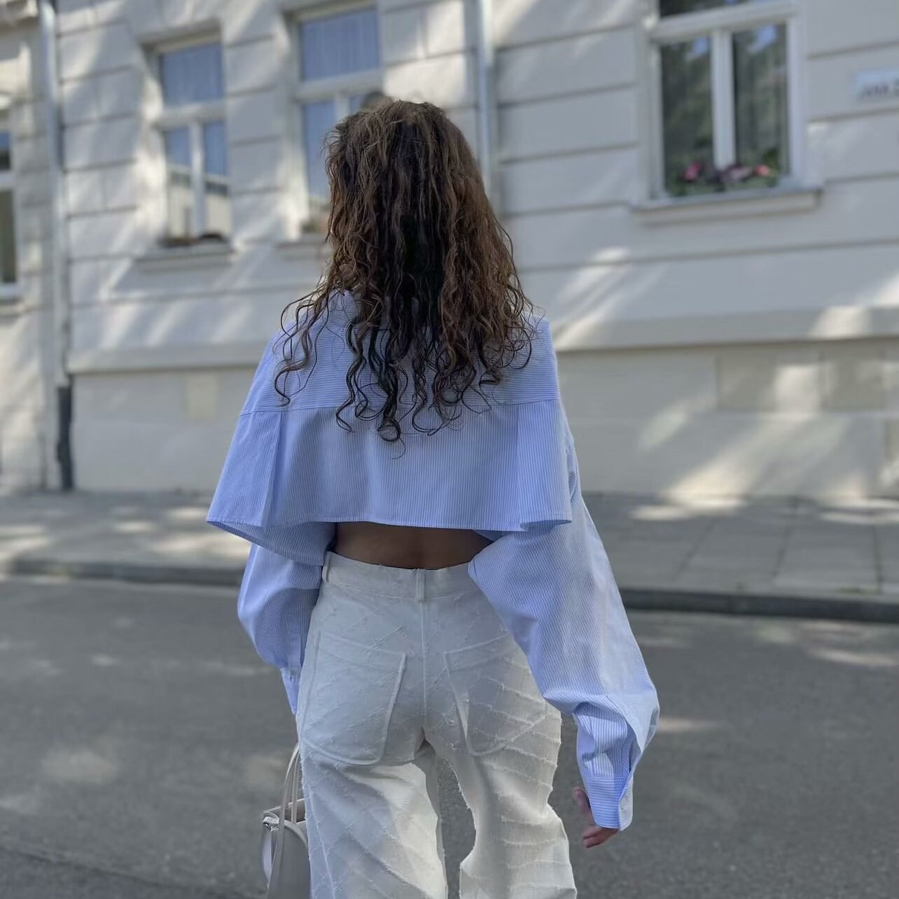 Blue Striped Long-sleeved Shirt