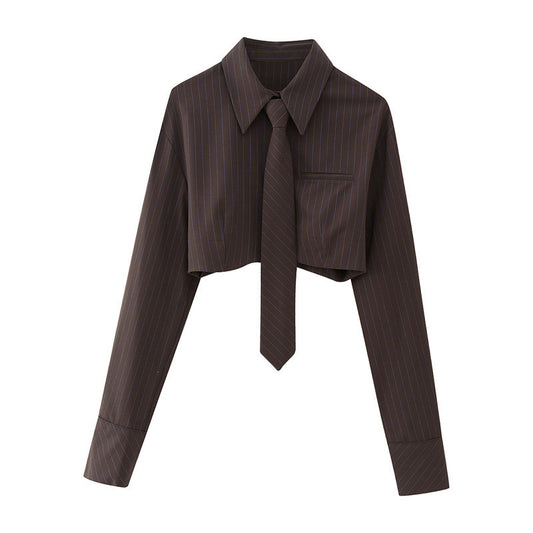 Tie Striped Short Shirt