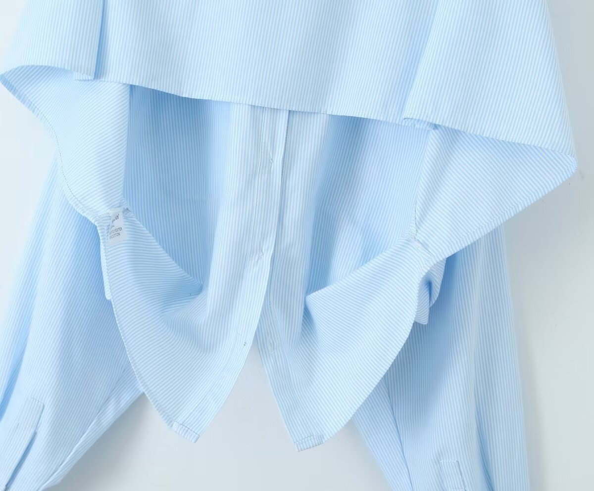 Blue Striped Long-sleeved Shirt